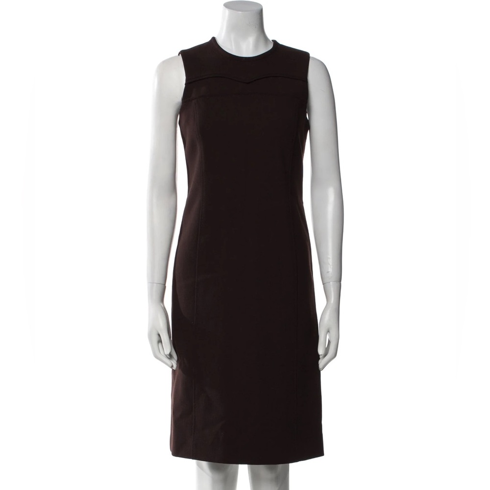 Tory Burch Brown Wool Sleeveless Knee Length Sleeveless Sheath Dress EUC Size 10